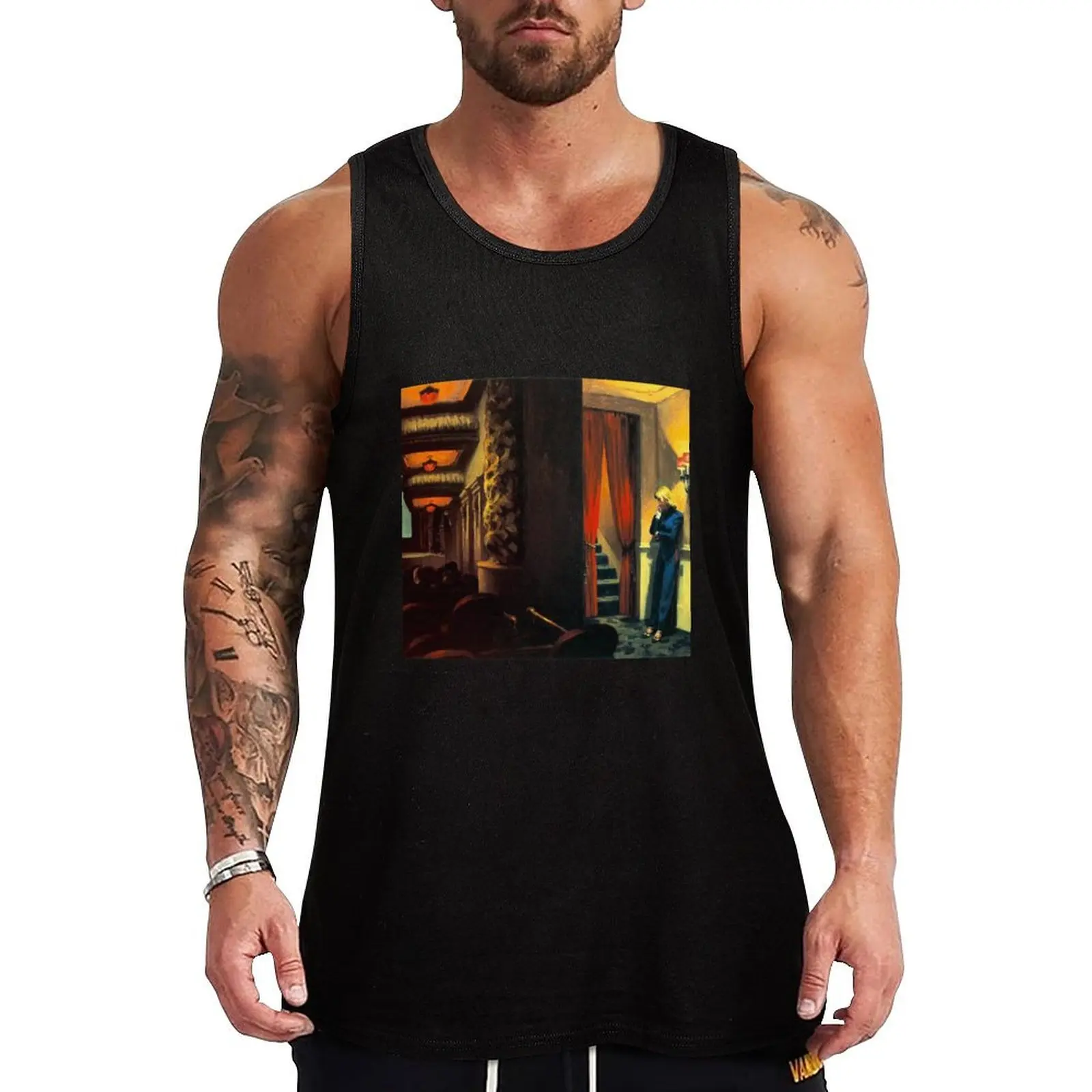 New York Movie - Edward Hopper Tank Top man sexy?costume t-shirts for Men's gym vests for men