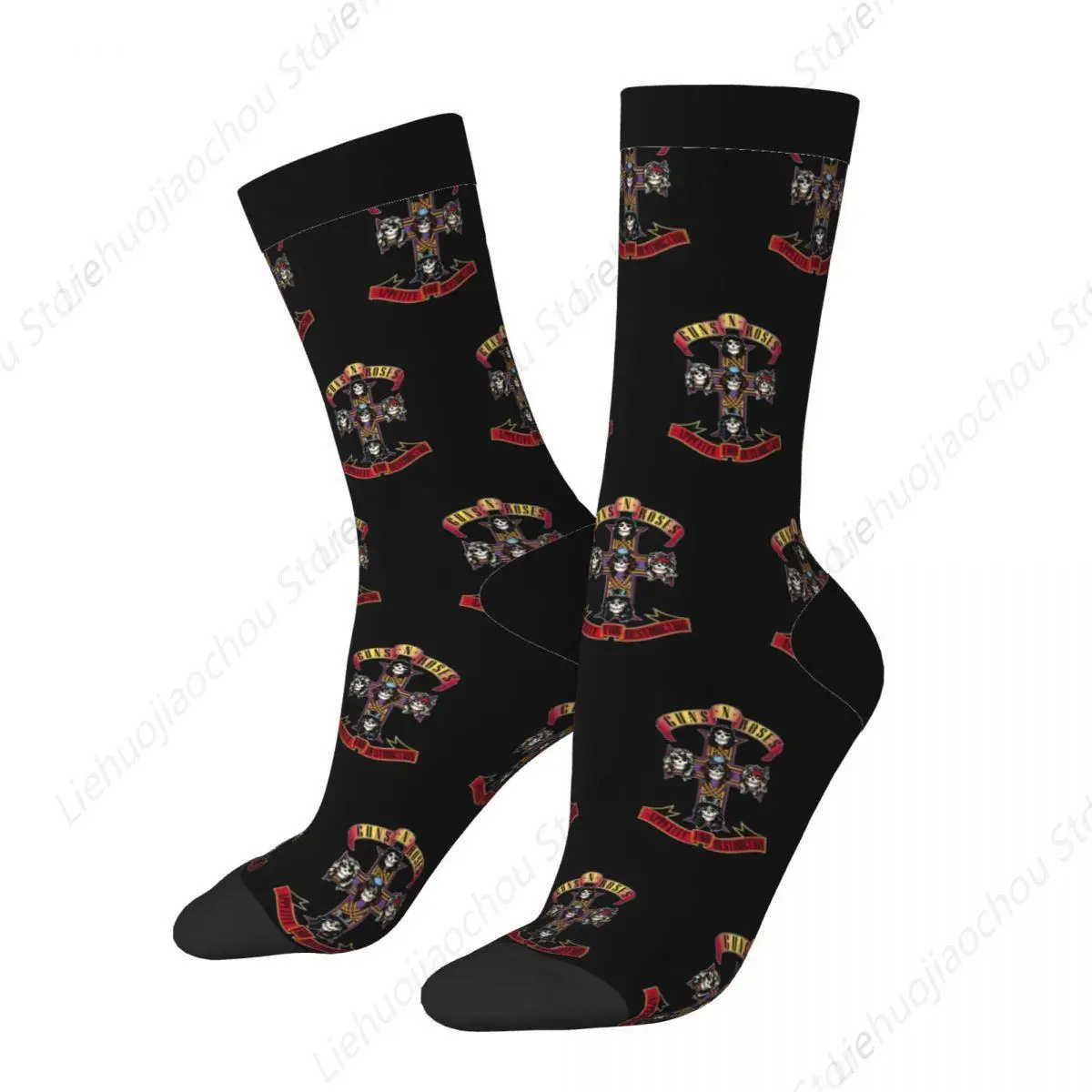 Guns N Roses Socks Men's Women's Polyester Funny Happy Steampunk Music Socks Hip Hop Spring Summer Autumn Winter Stockings Gift