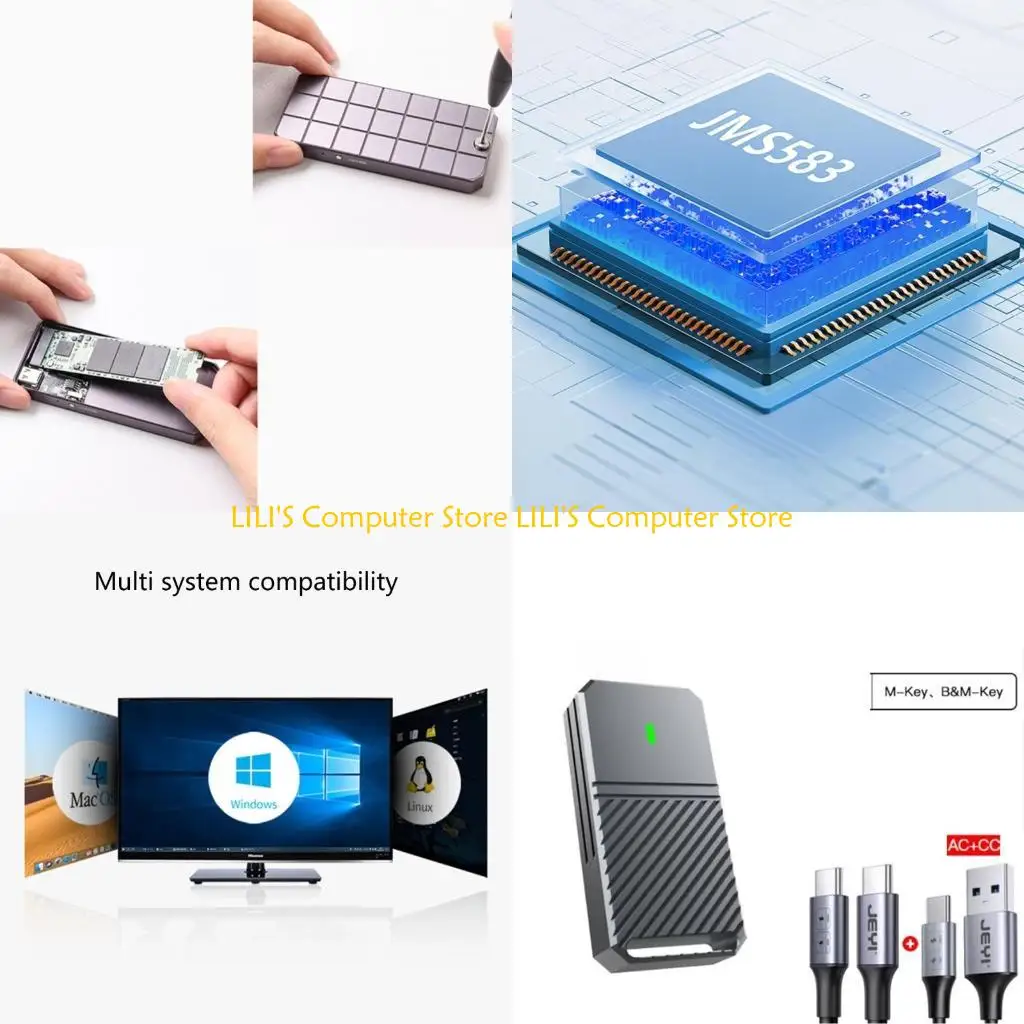 

A52B JMS583 New 2230 M.2 Mobile Hard Disk Case Aluminum Alloy Nvme Computer Phone SSD BOX