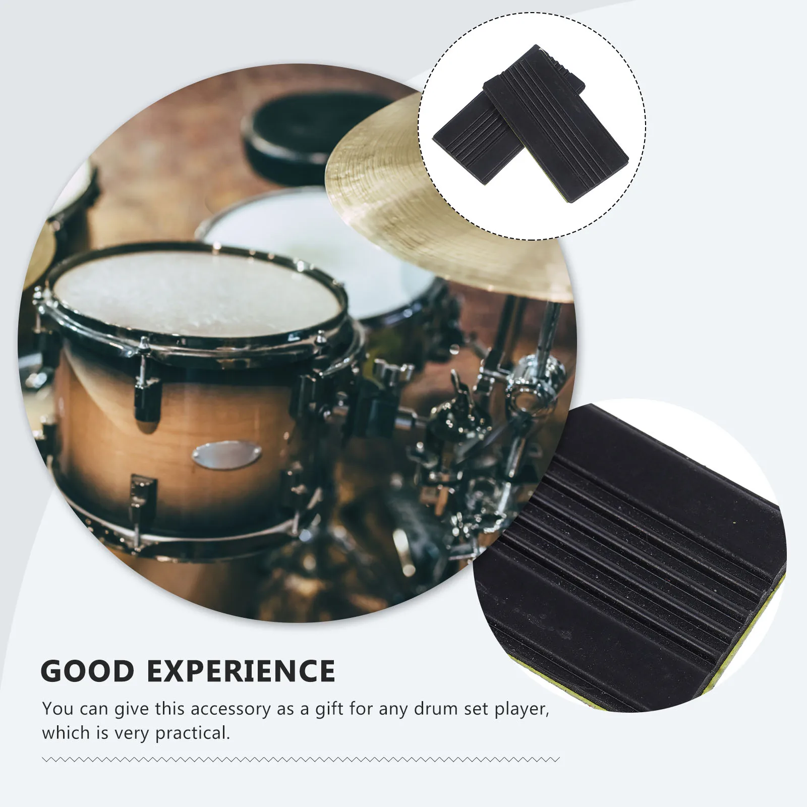 

1 Pair Rubber Drum Hoop Guard Bass Drum Anti S Pad Foot Support Music Instrument Accessories Drumming Pedal Part Supplies