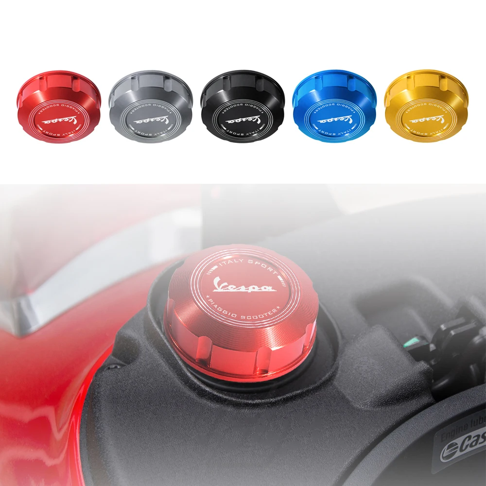 Motorcycle Gas Fuel Tank Filler Oil Cap Cover AccessoriesFor Vespa Gts 300 250 150 Sprint PX LX Primavera