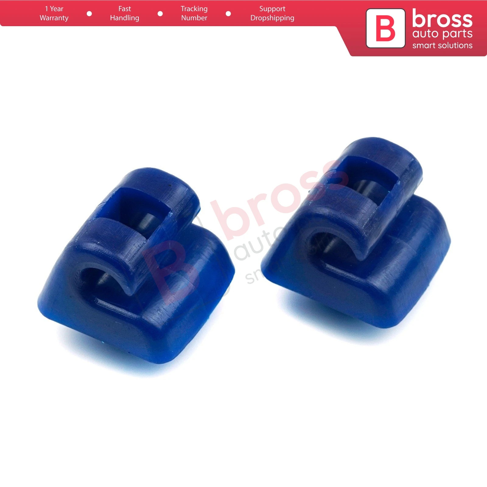 Bross BSR505 2 Pieces Sunvisor Sunshade Retainer Leg Repair Clips for Mercedes E Class W123 W124 W126 W140 W201 Blue color