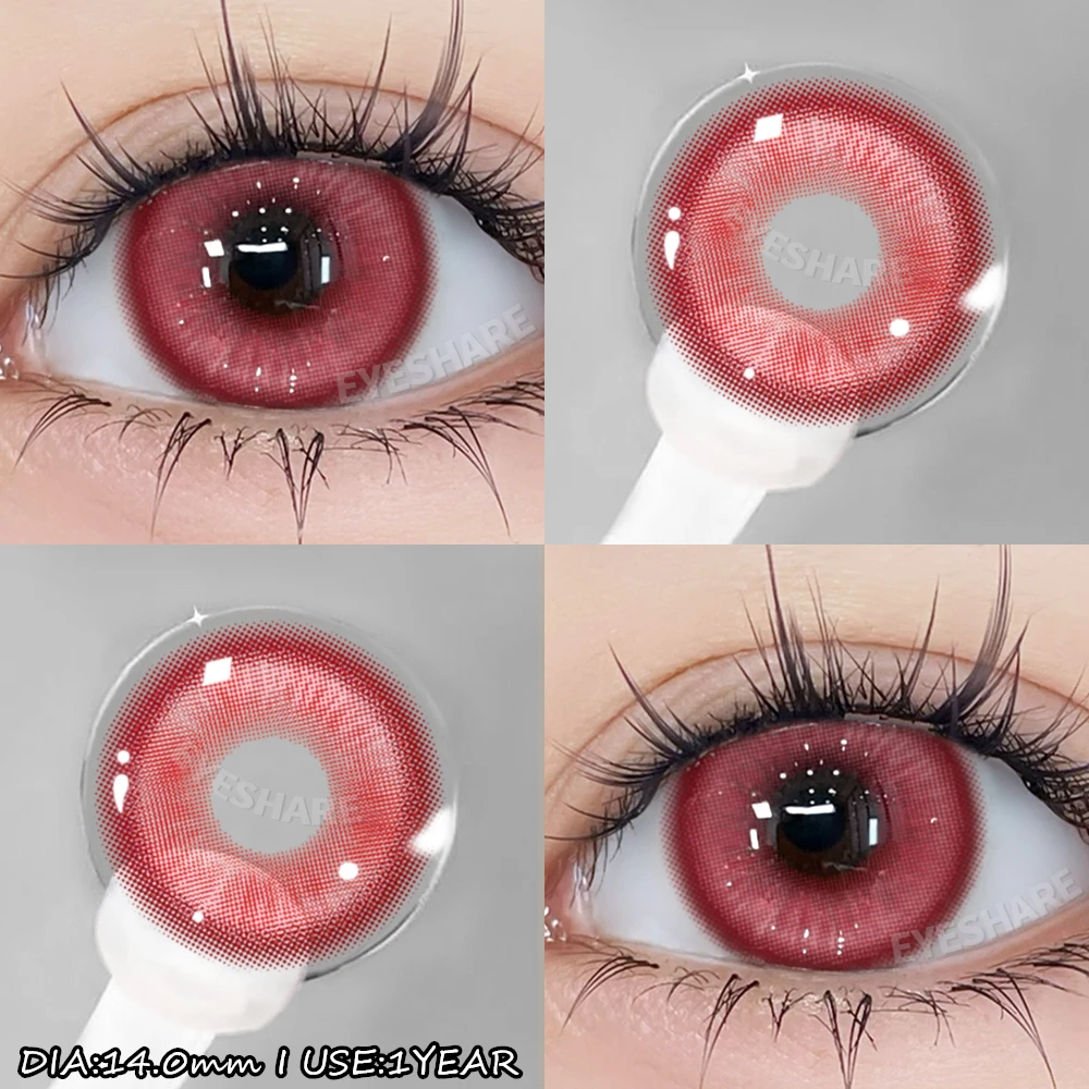 EYESHARE 1 Paar Farbe Cosplay Rosa Kontaktlinsen Rote Linsen Lila Augen Kontakt Halloween Schönheit Make-Up Linsen Anime Zubehör