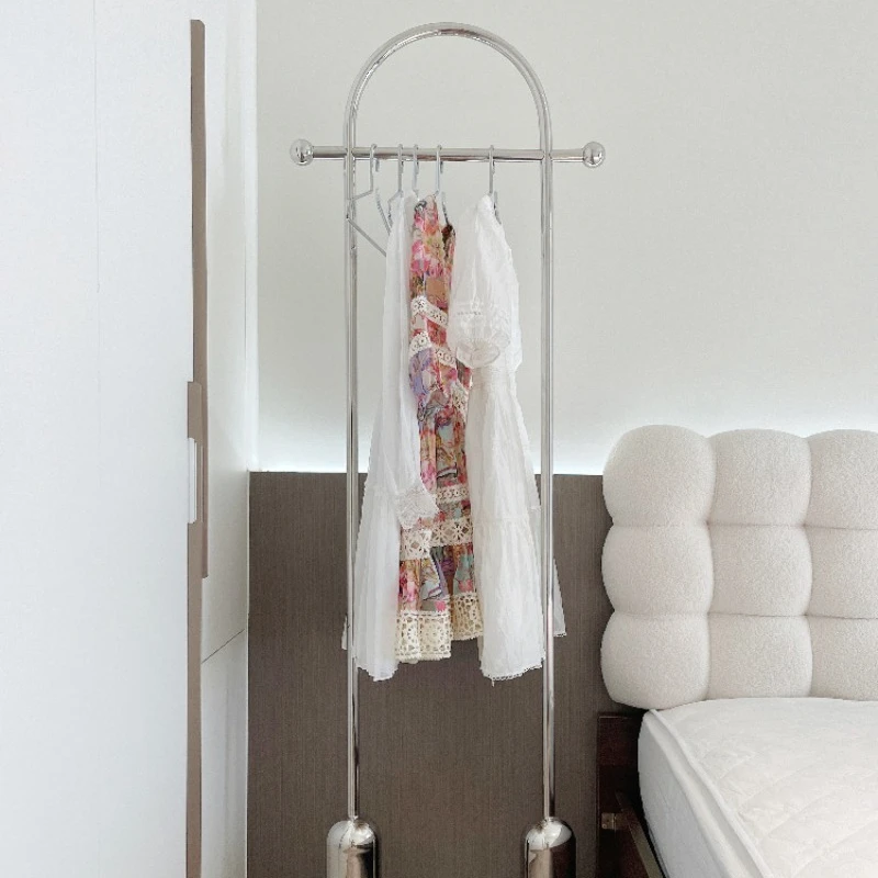 Stainless steel coat rack household entrance entrance storage hanger floor master bedroom bag clothes rack