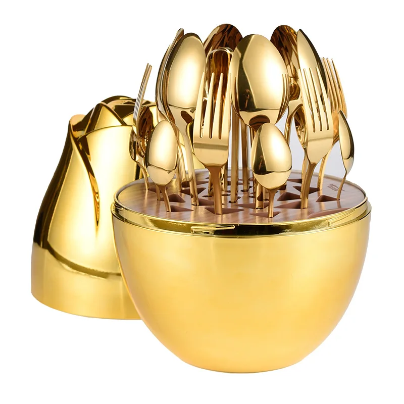 

24 pieces stainless steel knives, forks, spoons, western tableware set ornament, birthday wedding gift.