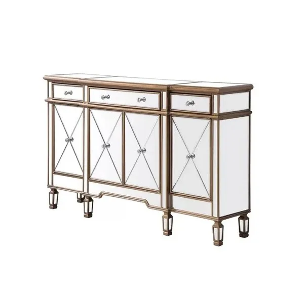 Hot Sale Living Room Bedroom Bathroom Furniture Decor Cheap Wooden Mirrored Chest Cabinet With Drawers From China Factory