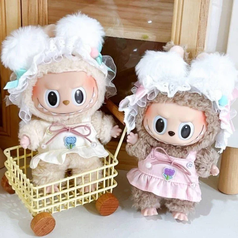 17cm Mini Plush Doll'S Clothes Outfit Accessories For Korea Kpop Exo Labubu Idol Summer Skirt Angel Strap Skirt Clothing Gift