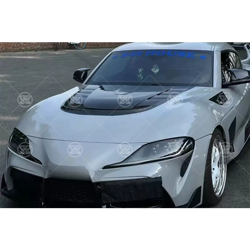 Para Toyota GR Supra A90 A91 Mk5 2019 + capó de motor delantero de fibra de carbono estilo VRS capó de ventilación de aire cubierta de capó Kit de cuerpo