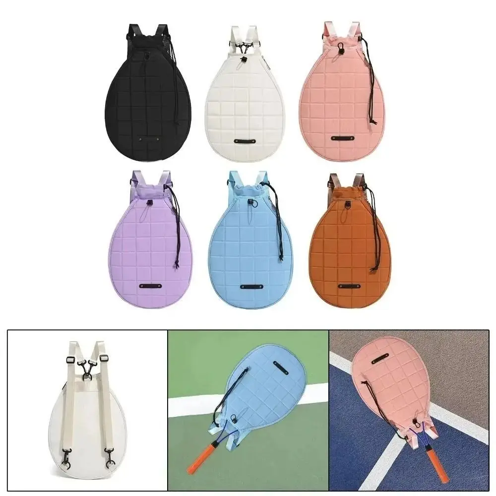 

New Solid Color Tennis Racket Carrying Bag Ultralight Zipper Racquet Cover Bag Portable Large Capacity Tennis Racket Backpack