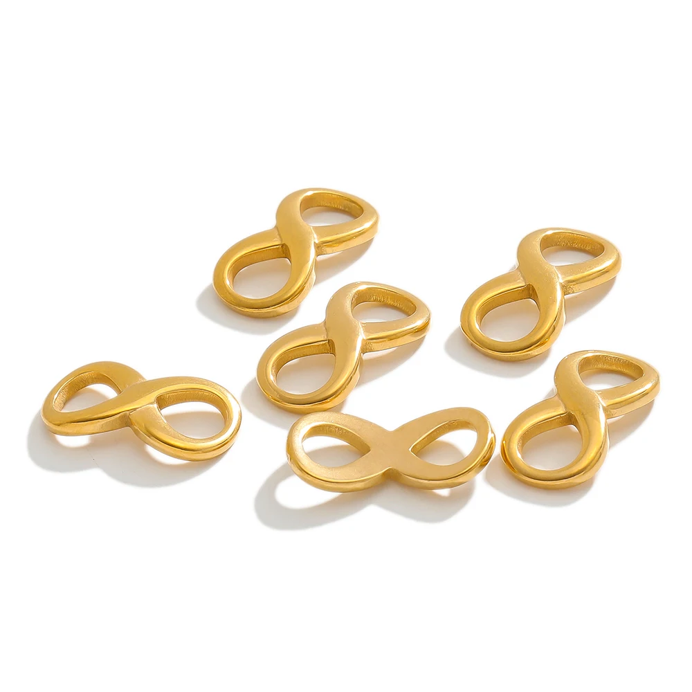 سحر رمز اللانهاية الذهبي من الفولاذ المقاوم للصدأ لصنع المجوهرات ، المعلقات التي تصنعها بنفسك ، نتائج الأقراط ، إكسسوارات القلائد ، الحظ 8 ، 10 #4