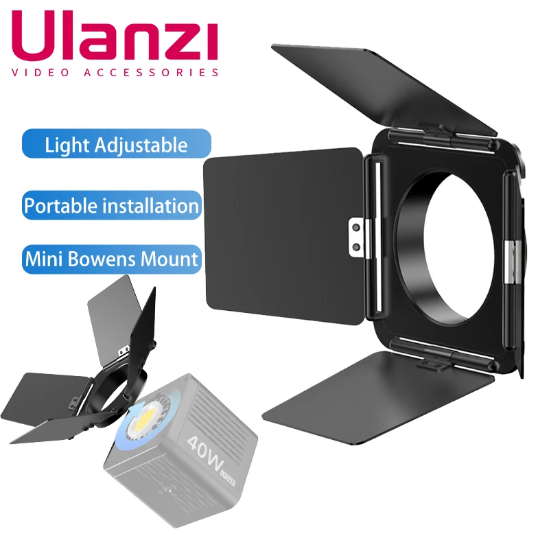 Ulanzi Four-blade Light Barrier with Mini Bowens Mount Bayonet for Ulanzi LT028 40W COB LED