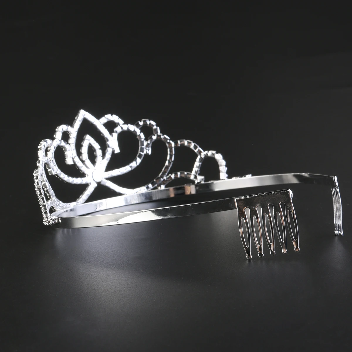 

Sparkling Bridal Crown Headband Tiara Elegant Rhinestone Hairpiece Costume Accessory Christmas Gift Women Silver Hair