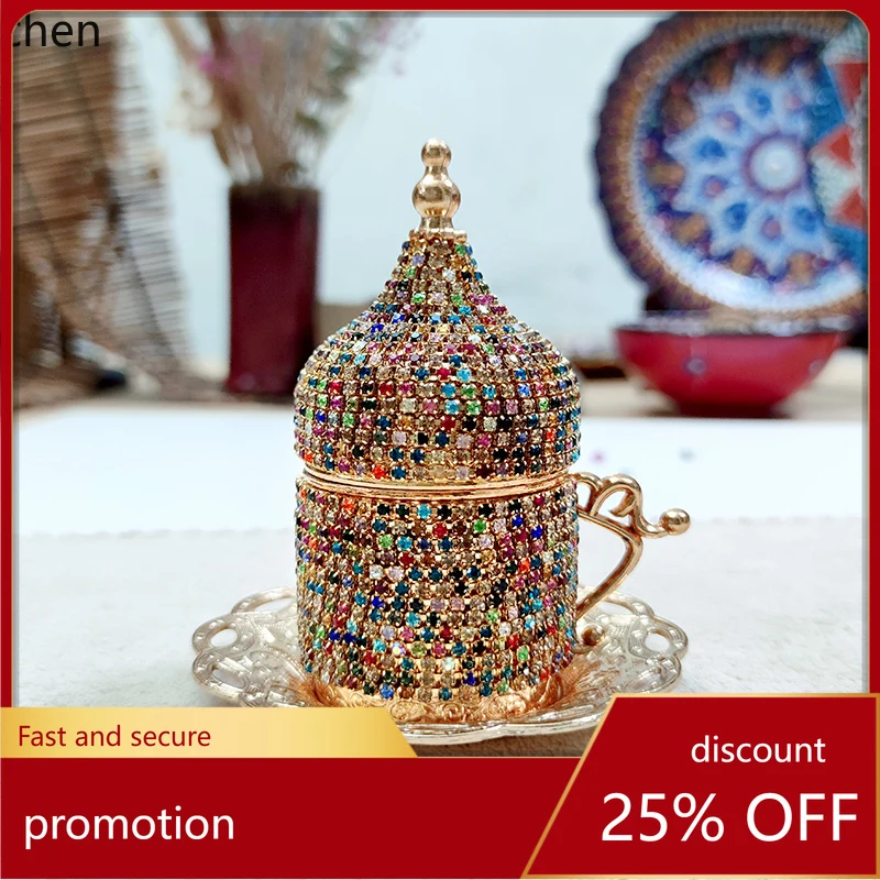 

HXL coffee cup light luxury gold set palace hand brew concentrated cup with saucer