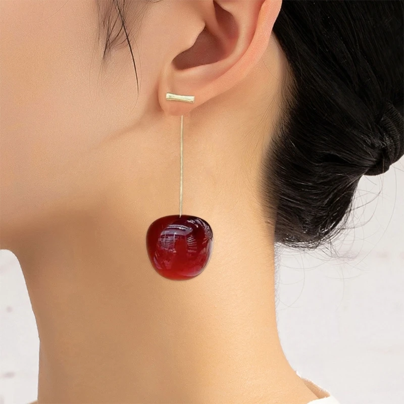 Cherry Dangle Earrings Long Earrings Multifuntional Ear Jewelry Fashion Fruit Jewelry Unique Earrings for Daily