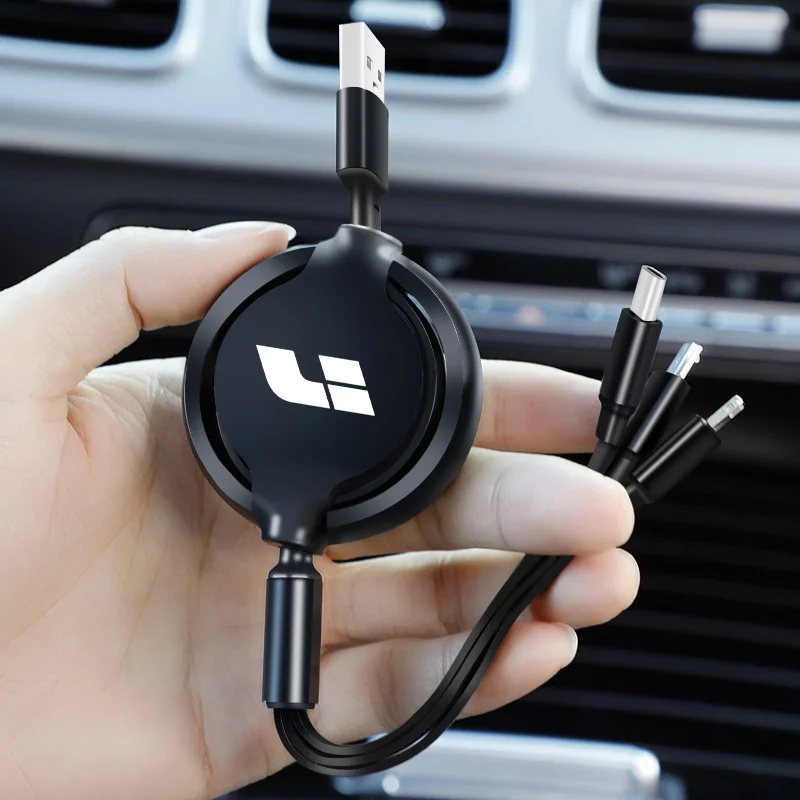 

3-in-1 Interface Car Charger Data Cable Safe Fast Charging Accessories For Leading Ideal Li Auto Lixiang One L7 L8 L9 L9 Max L6