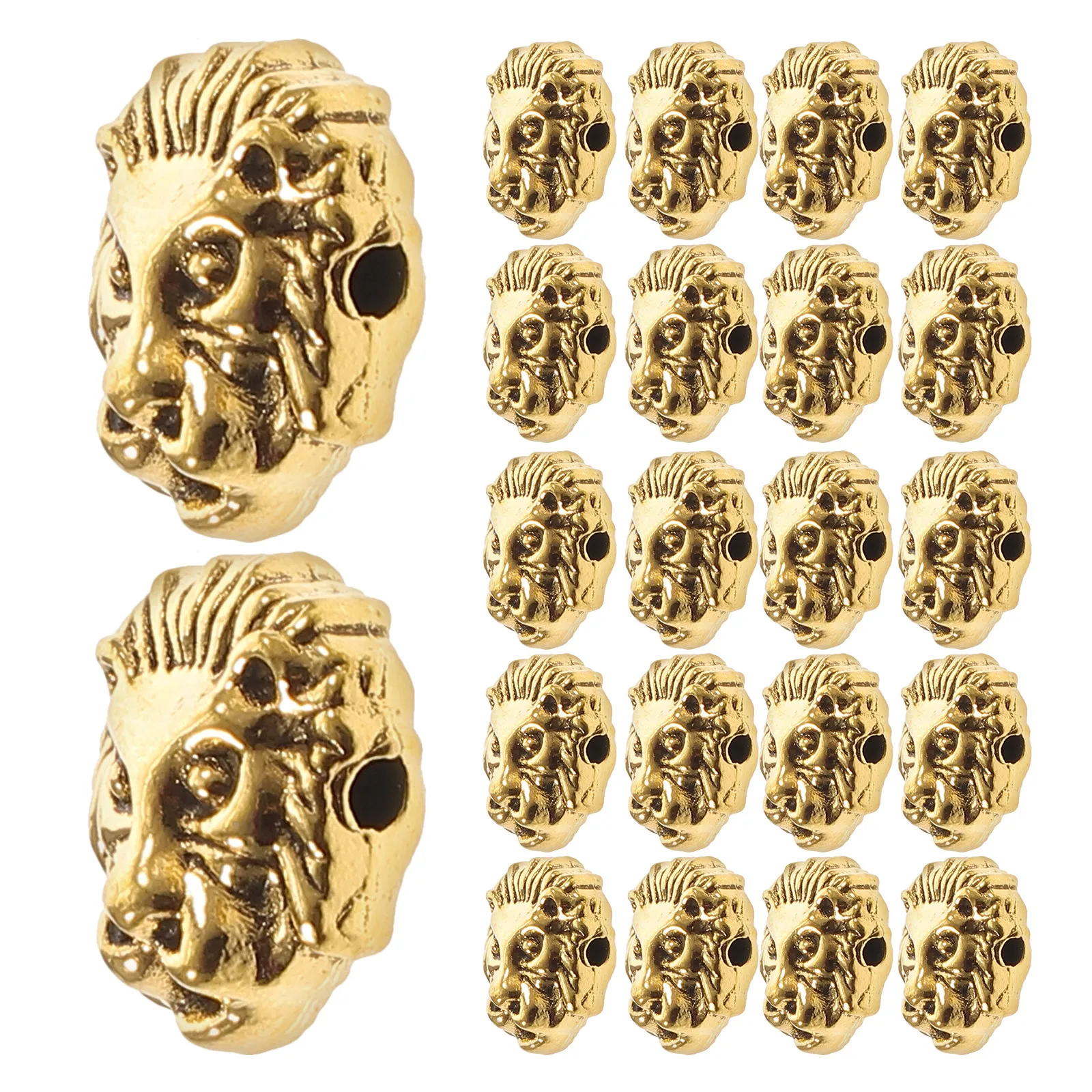

30Pcs Alloy Lion Charms Beads DIY Jewelry Making Supplies Metal Animal Beads for Necklace Bracelet Earring Hair Tie Craft