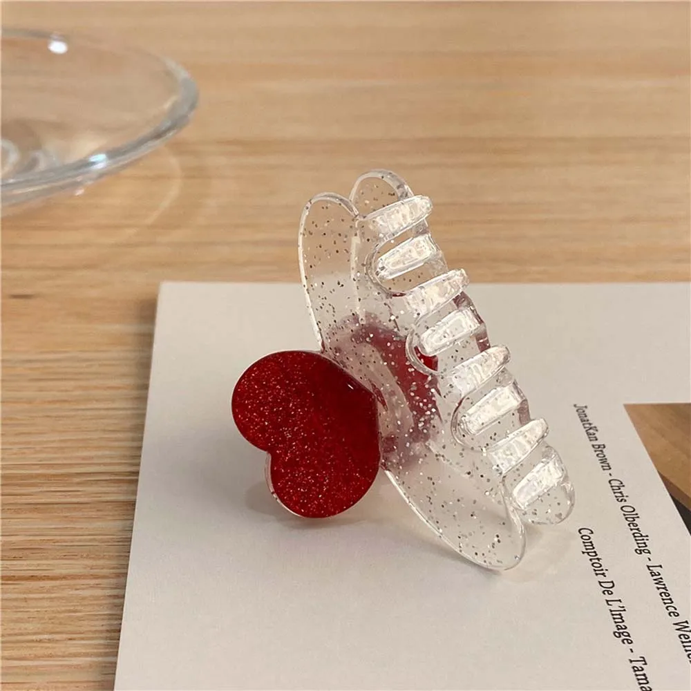 Korean Cute Medium Women Love Fashion Acrylic Hair Claw Hairpin Barrette