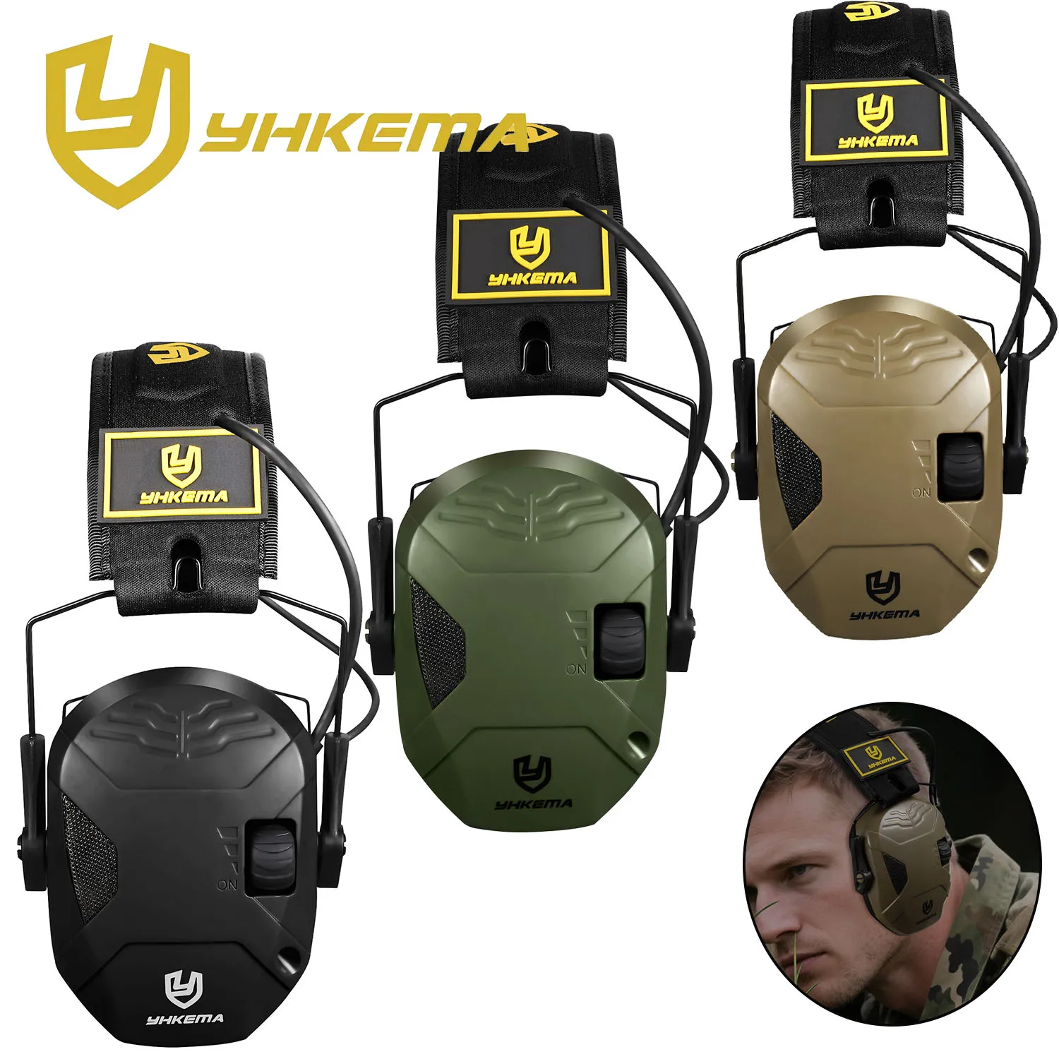 

YHKEMA Tactical Active Electronic Shooting Earmuff – Anti-noise Sound Amplification Hearing Protector for Hunting Sports