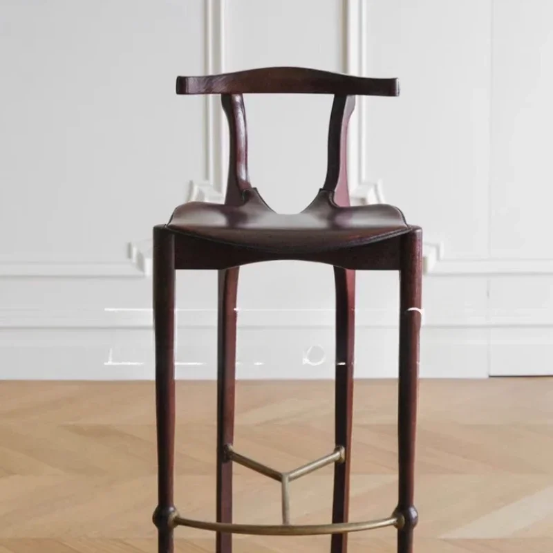 Medieval solid wood bar chair