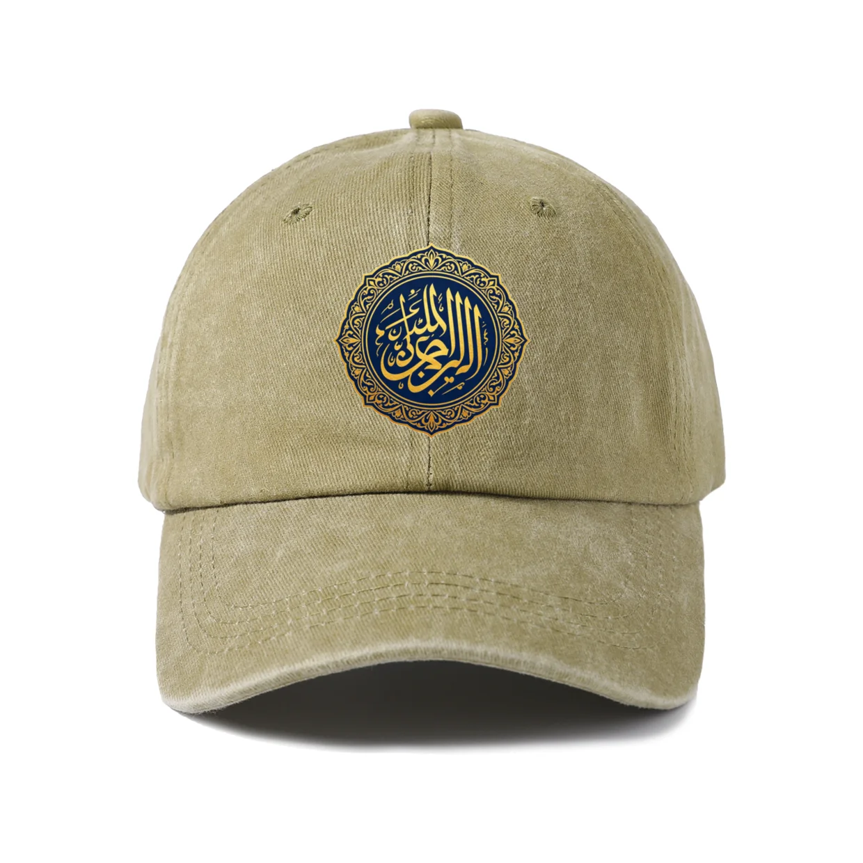World Travel and Cultural Ornament Graphic Vintage Washed Baseball Cap, Adjustable Unisex Dad Hat for Men and Women