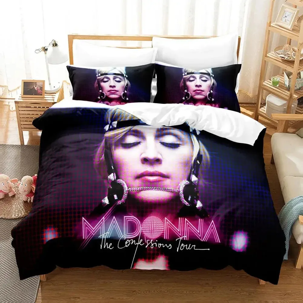 3PCS Single-sided Printed Bedding Set ,Comforter Madonna Duvet Bedding Cover Pillows Comfortable Bedspreads Queen Bedding Set