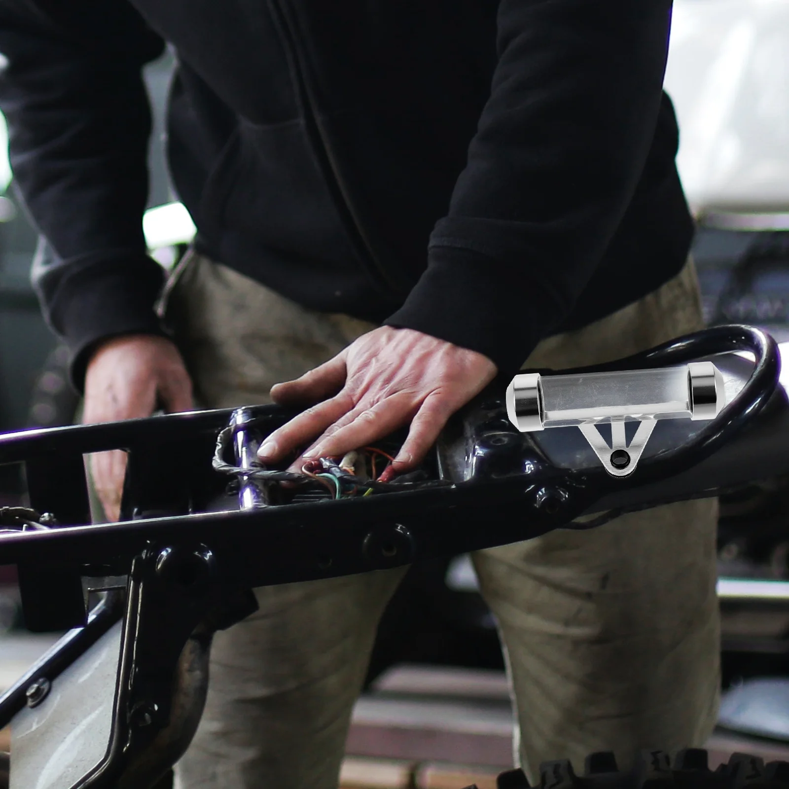 

Motorcycle Tax Tube Aluminum Alloy Acrylic Document Holder For Bike License Registration Display Motorcycle