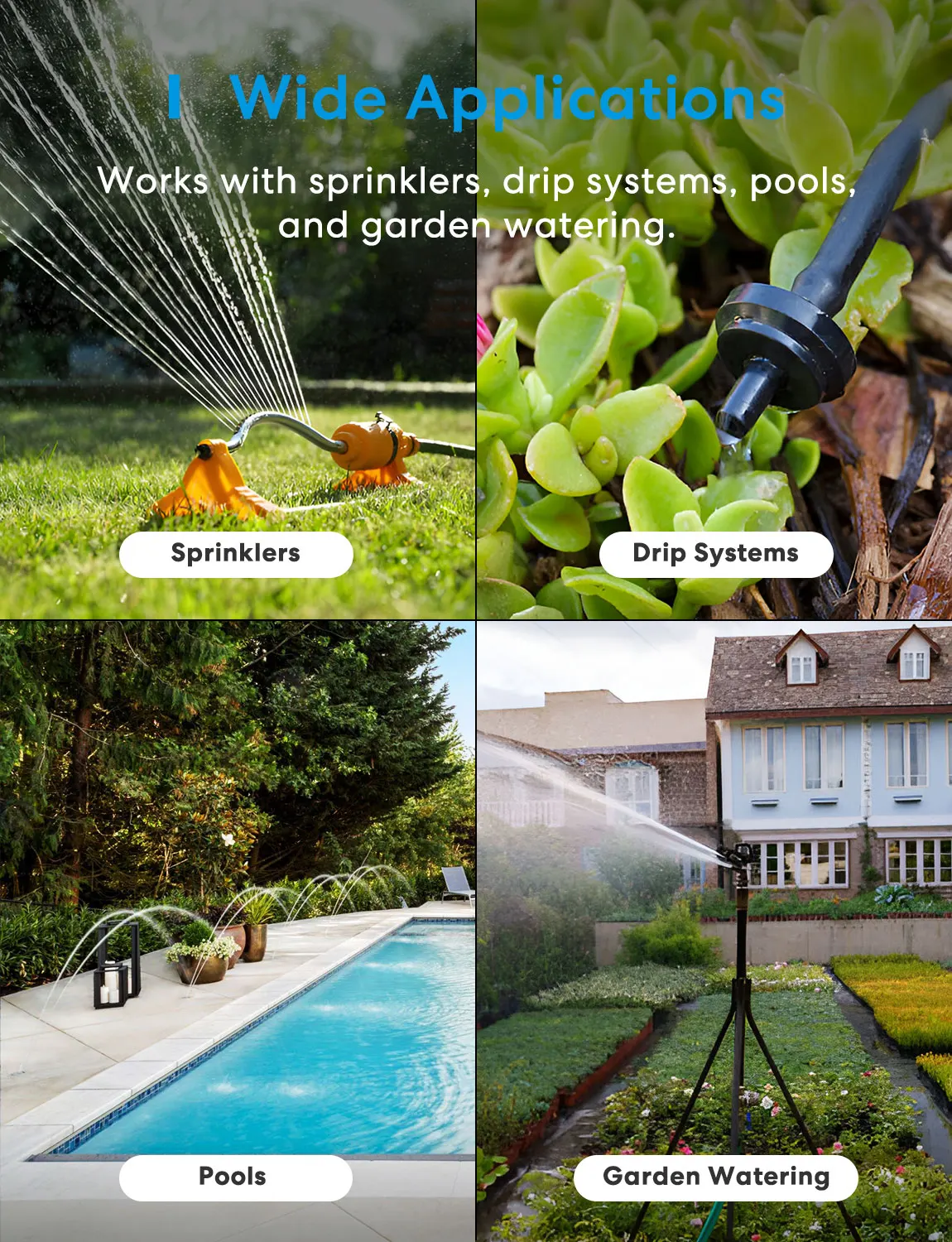 Meross Smart EU-Version Sprinkler-Timer, WLAN-Schlauch-Wasserhahn-Timer mit Messing mit Tracking- und Warnfunktion – Detail 1