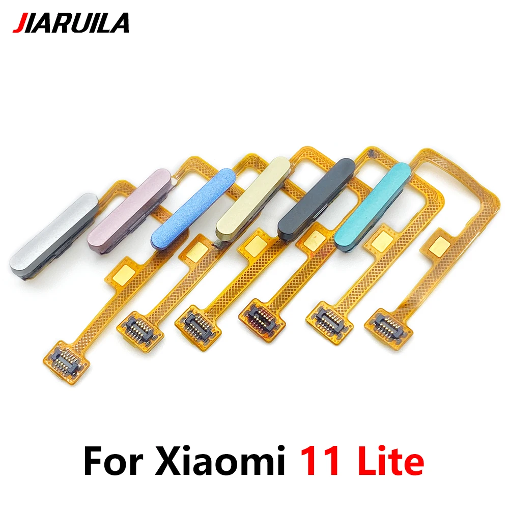 Sensor de tecla de retorno de menú de huellas dactilares para Xiaomi Mi 11 Lite 10T Pro, escáner de huellas dactilares, Cable flexible, botón de inicio, 5 piezas