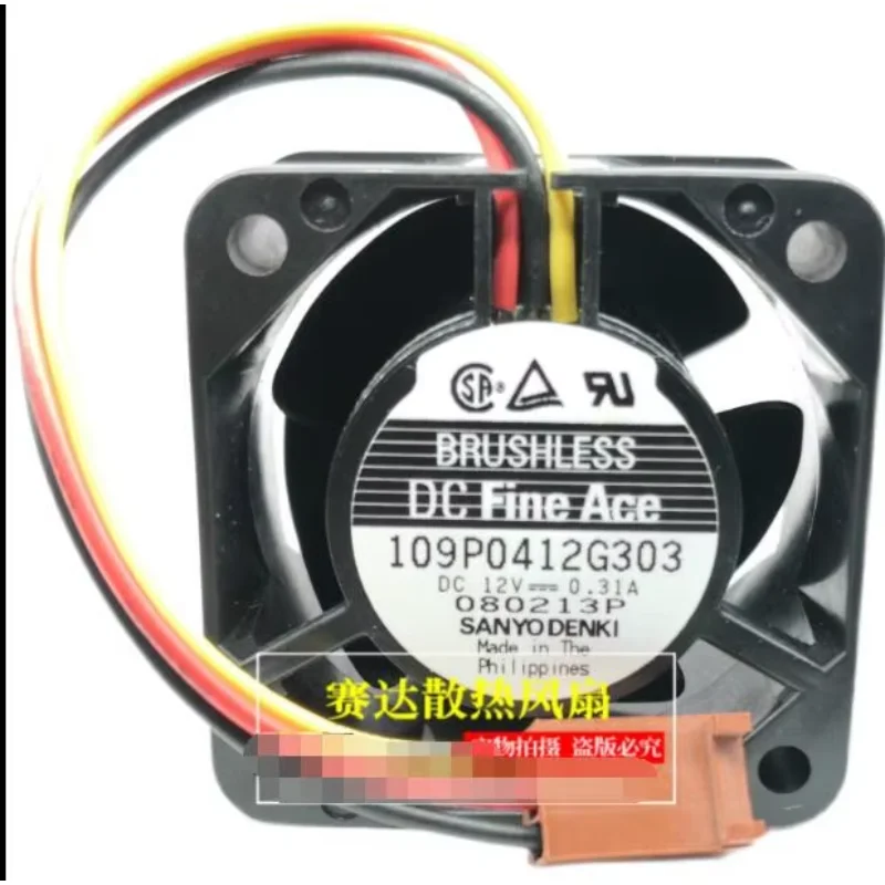 

Sanyo Denki 109P0412G303 DC 12 В 0,31 А 40x40x28 мм 3-проводной охлаждающий вентилятор для сервера
