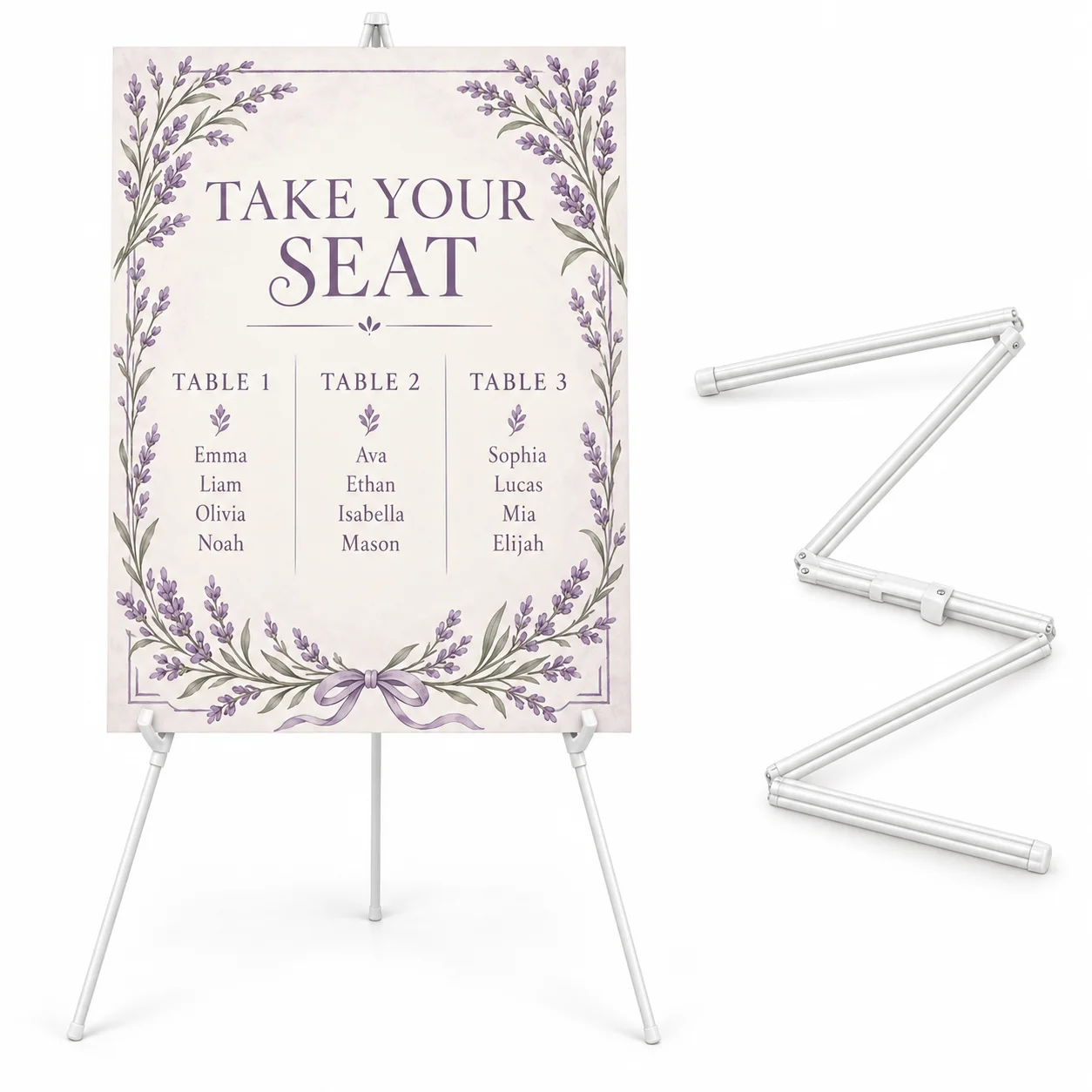 Wedding Seating Chart Stand,Portable Black Tripod Easel For Display,Folding Metal Floor Holder With Storage Bag For Reception Table Assignment Board,Guest List,Welcome Poster,Engagement Celebration,Banquet Entrance And Bridal Event Signage