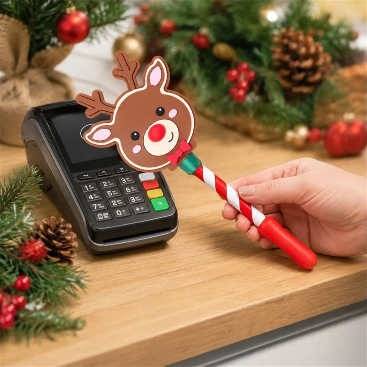 3D Printed Wand Click Payment Non-Contact Clip Payment Wand Christmas Tap to Pay Card Holder Cute CreditCard Wand