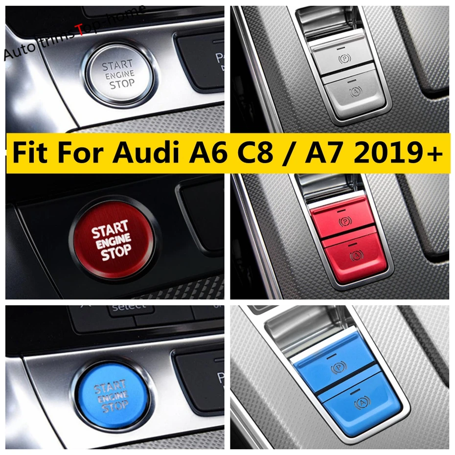 

Engine Start Stop Central Handbrake P A Car Switch Button Decor Frame Cover Trim Accessories Fit For Audi A6 C8 / A7 2019 - 2023