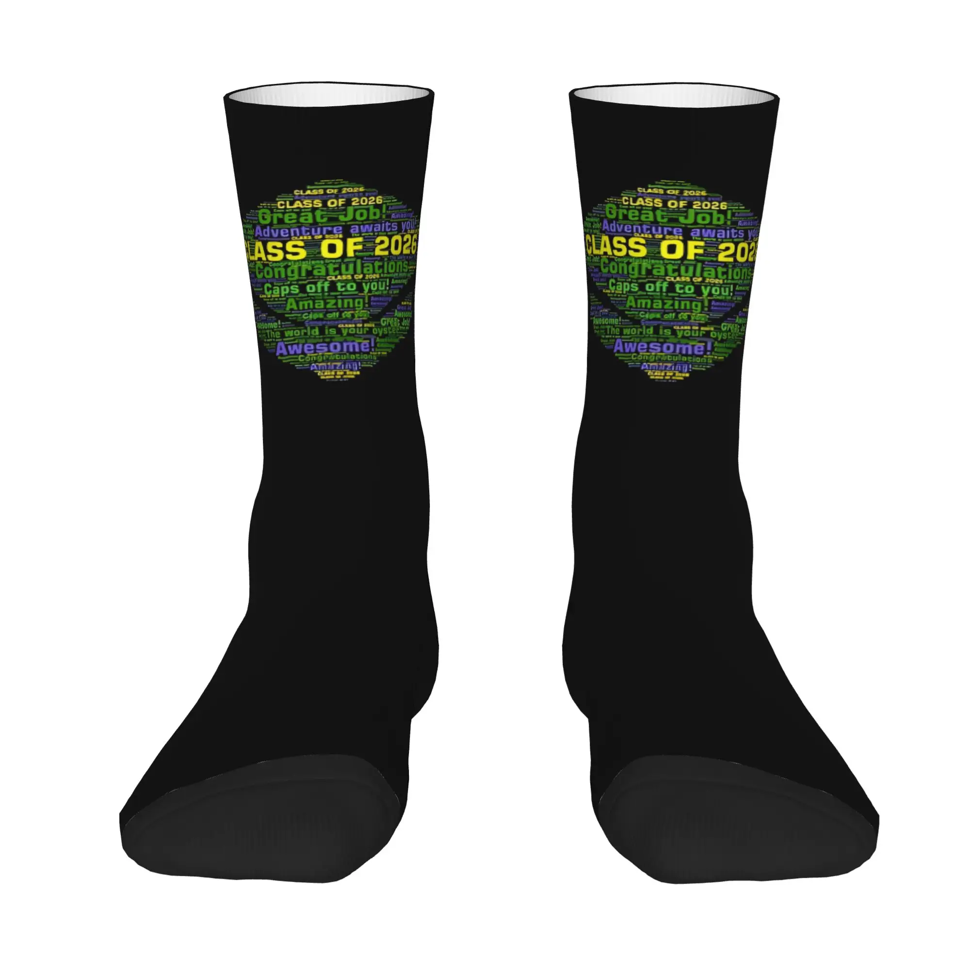 Funny Sock Graduation in 2026 Class Of 2026 Rock Quality Pattern Printed Men Crew Socks Novelty Men's Socks