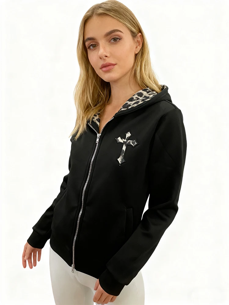 

Осень и зима, новая мода, топ, готическая уличная мода, Harajuku Ins, модная толстовка на молнии в стиле панк, унисекс, одежда Y2k