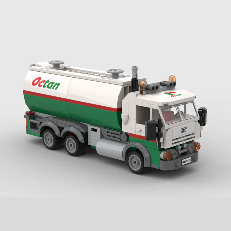 MOC City Engineering-Serie Modularer Oktan-Gasflaschen-Lieferwagenmodell kreative Ideen Spielzeug Geschenk Technologie Blöcke
