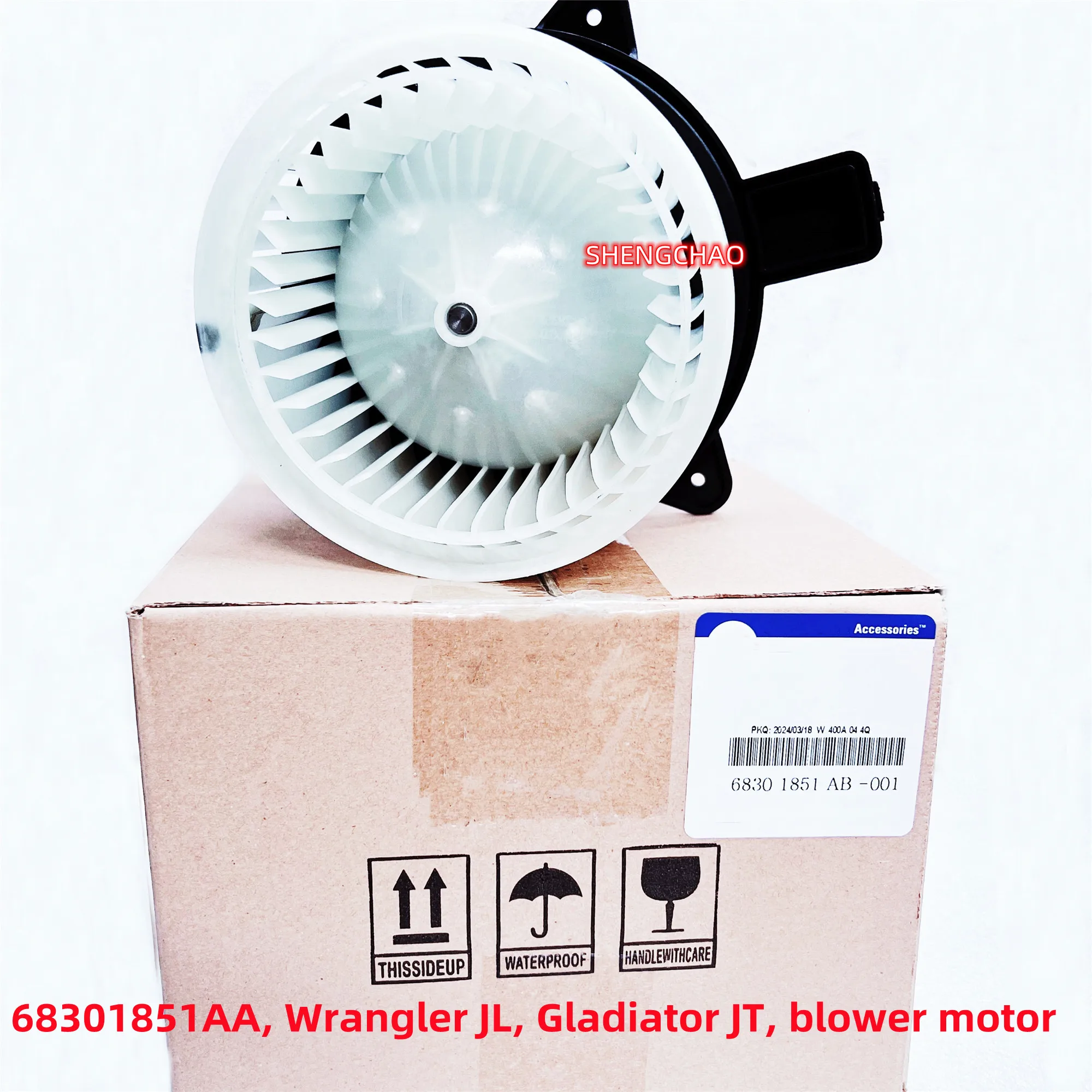 WAP02 Air Conditioning Blower Motor, 68301851AB, 68301851AA, Suitable For: Wrangler JL, Gladiator JT, 2018-2025