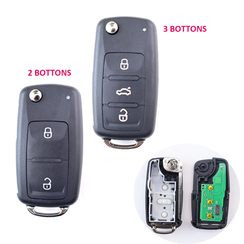 434/315MHZ ID48칩 차량용 리모컨 (폭스바겐 캐디, 이오스, 골프, 제타, 비틀, 폴로 업, 티구안, 콤비, 투란 5K0837202AD 용)