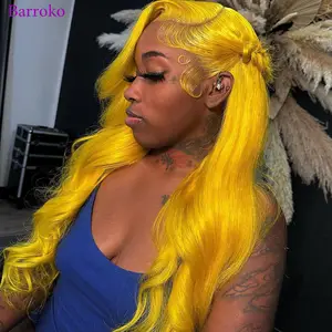 Sale Yellow realitystar lace front long wig