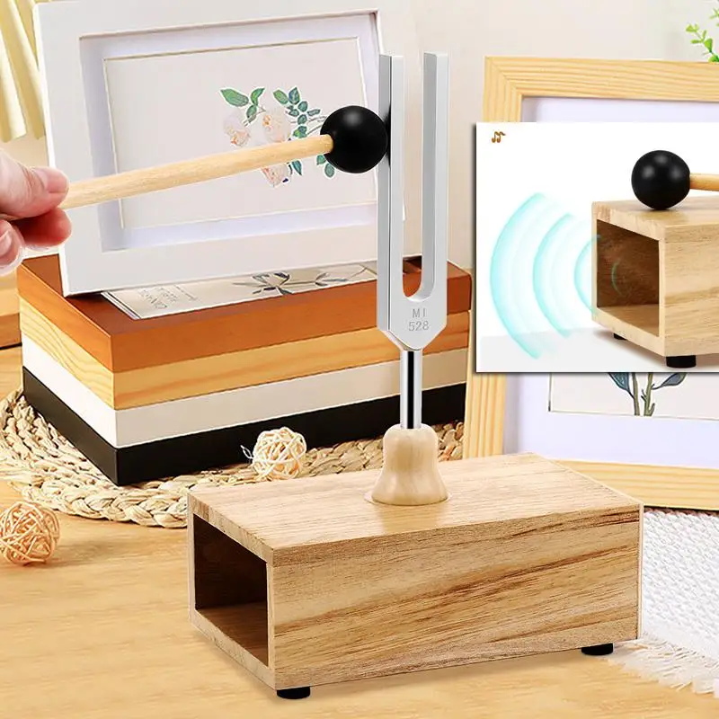 

Tuning Fork Yoga With Hammer Resonator Wooden And Kit Experiment Aluminum Alloy And Kit Music Tools Percussion Mallet Student