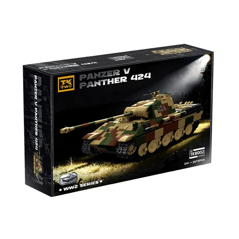 

IN STOCK TK8002 MOC Ww2 Military Leopard V Tank 424 Building Blocks Bricks Assembling Model Toys for Boys Christmas Gift