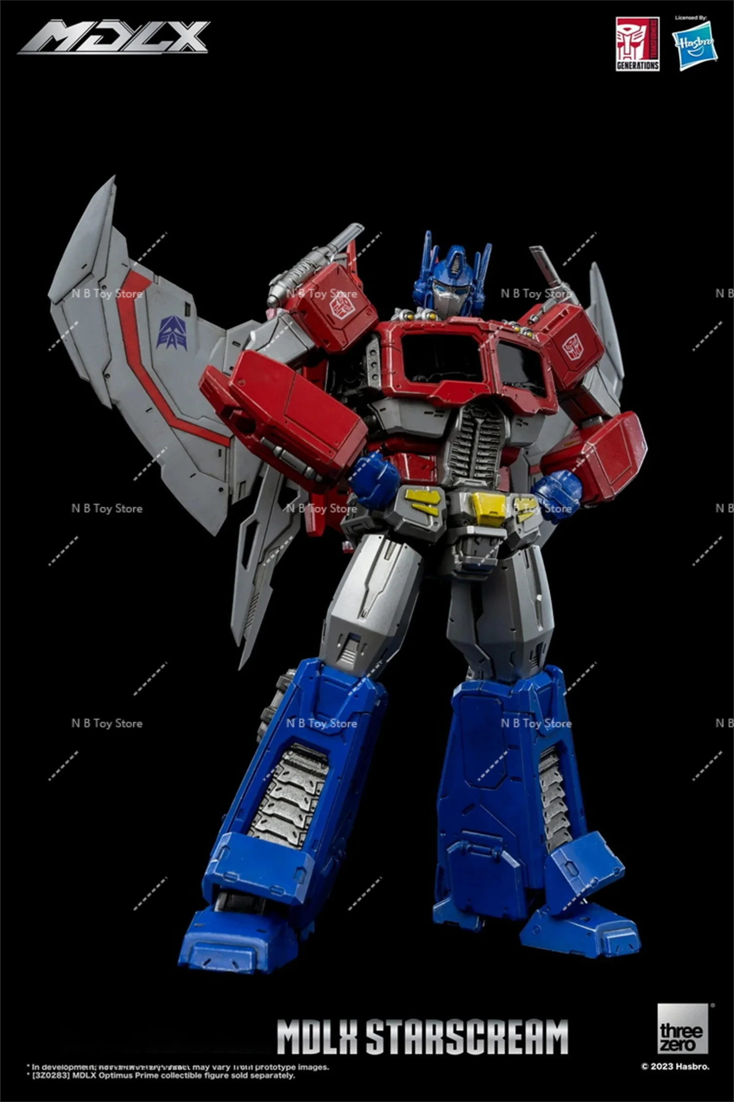 Original ThreeZero 3A G1 MDLX Transformation DLX Starscream 50 จุดข้อต่อคุณภาพสูง Action Figure พร้อมกล่อง