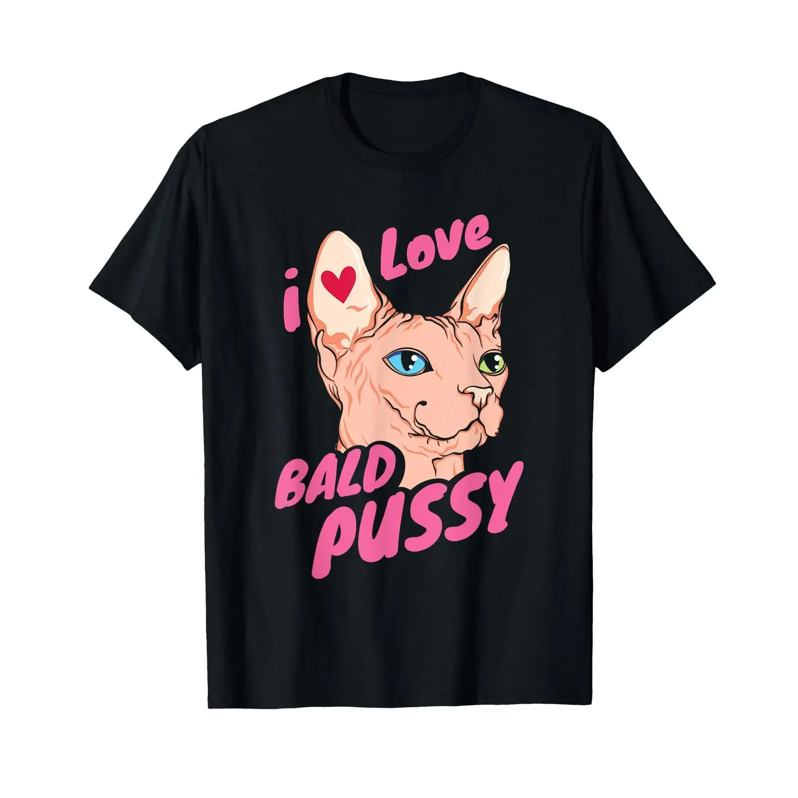 I Love Bald Adult Humor Joke Funny Hairless Cat Lover T Shirt vintage Washed Stretched Breathable streetwear designer clothes