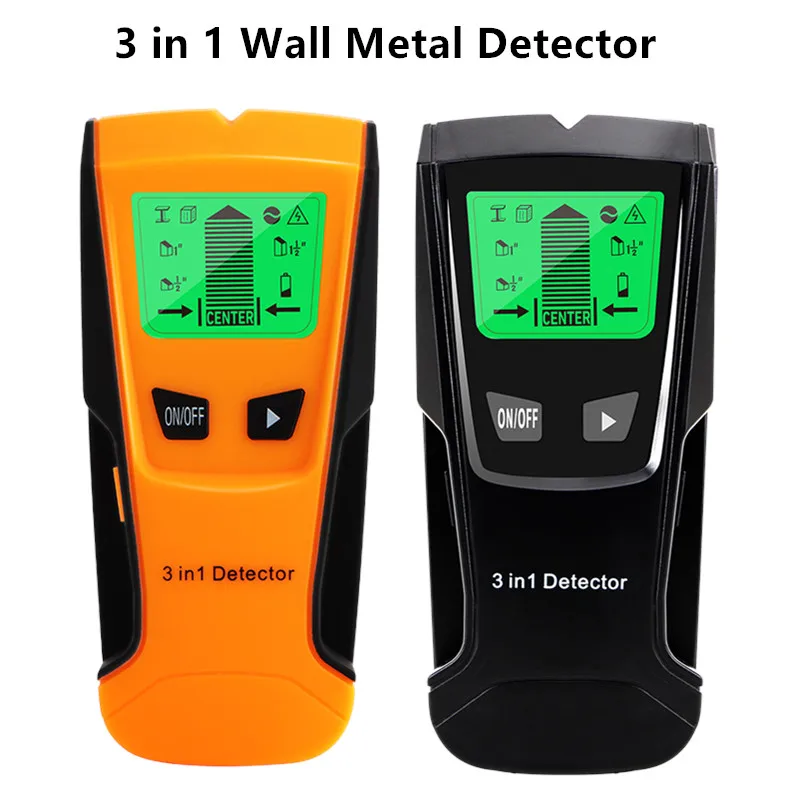 3 in 1 Wall Metal Detector Depth Professional Find Metal Wood Studs AC Voltage Live Wire Detect Wall Scanner Electric Box Finder