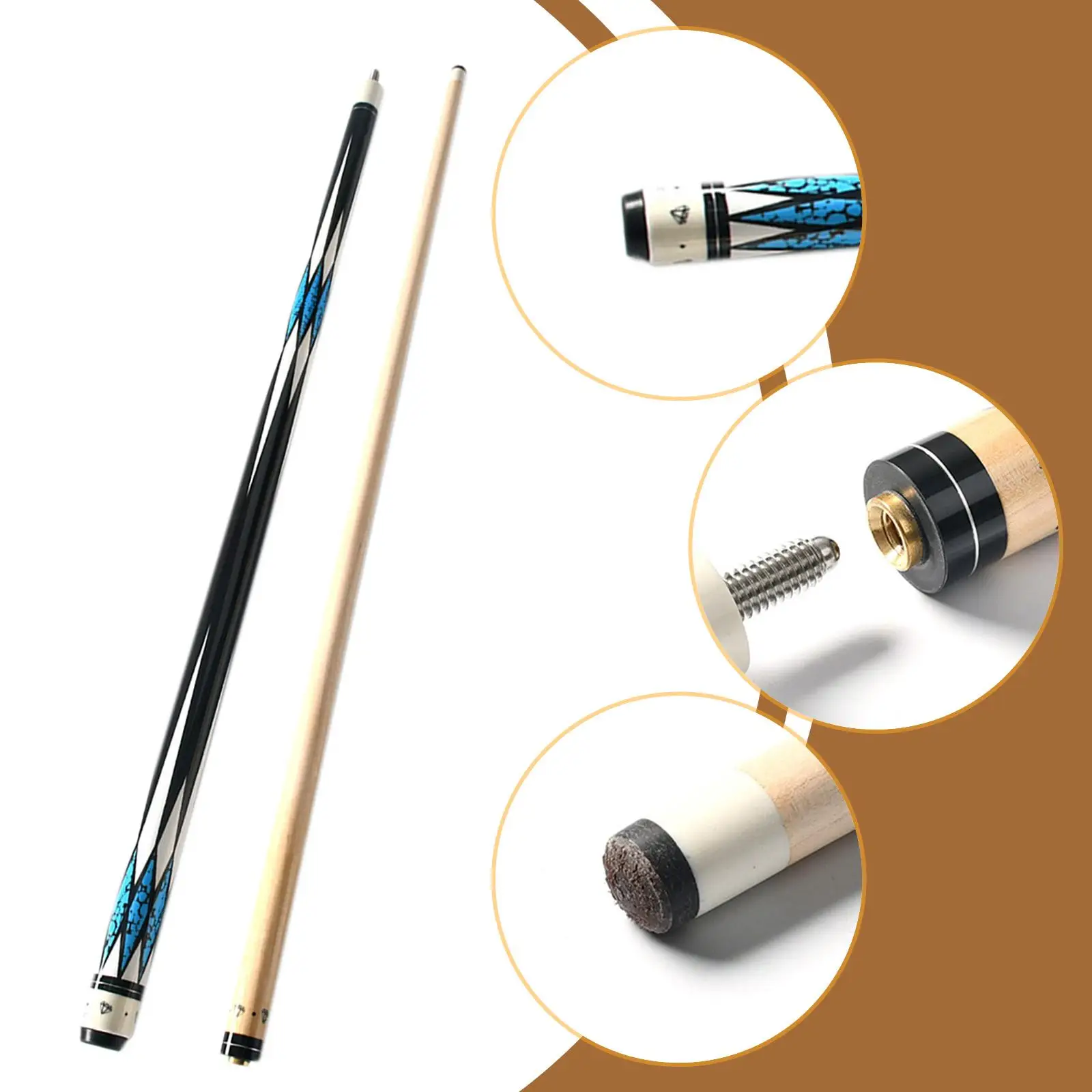 Taco de billar de madera de montaje Simple, taco de billar para adultos, 1/2