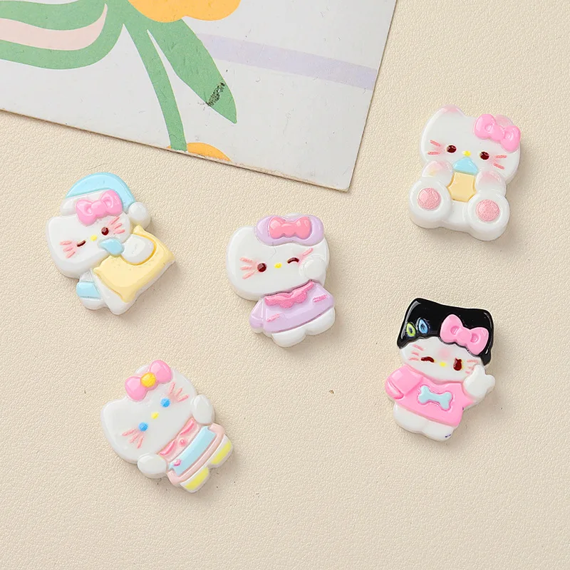 Cute Cartoon Kawaii Biscuit Hellokittys DIY Resin Accessories Handmade Hair Clips Phone Cases Shoe Buckles Accessories