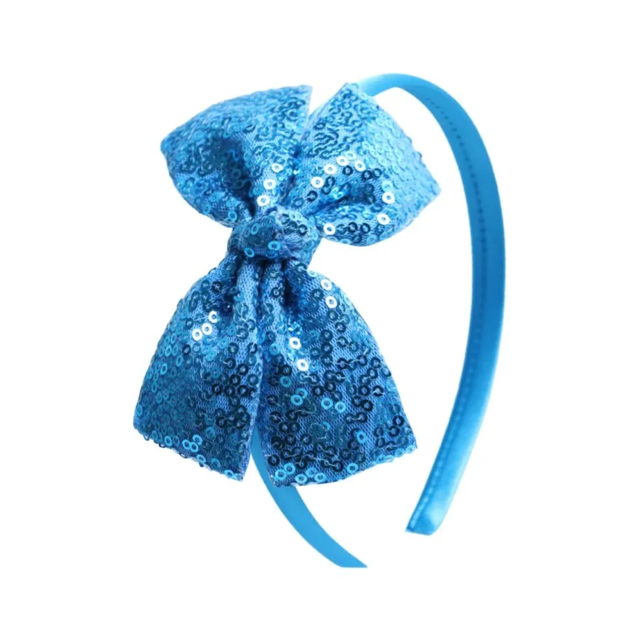 عصابة رأس على شكل فيونكة شعر من الترتر اللامع للفتيات والأطفال الصغار - إكسسوار شعر أنيق لطيف على طراز بوتيك للارتداء اليومي ووقت اللعب #1