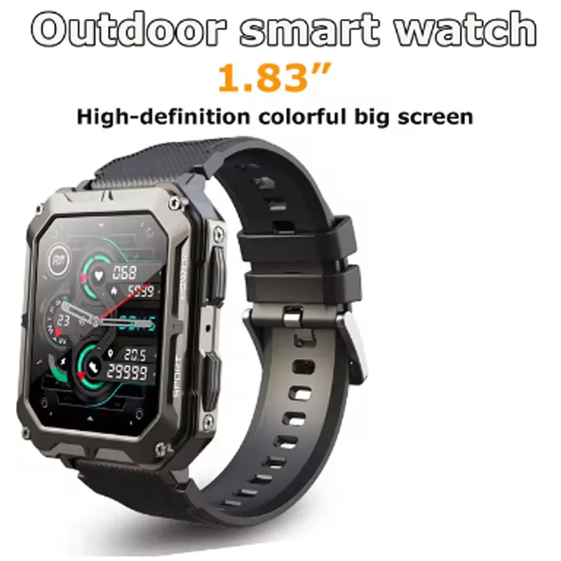 

SmartWatch 1.83inch IP68 Waterproof Sport Watch For Realme Q5i RealmMen Heart Rate Fitness Tracker 24H Health Monitor Phone Call