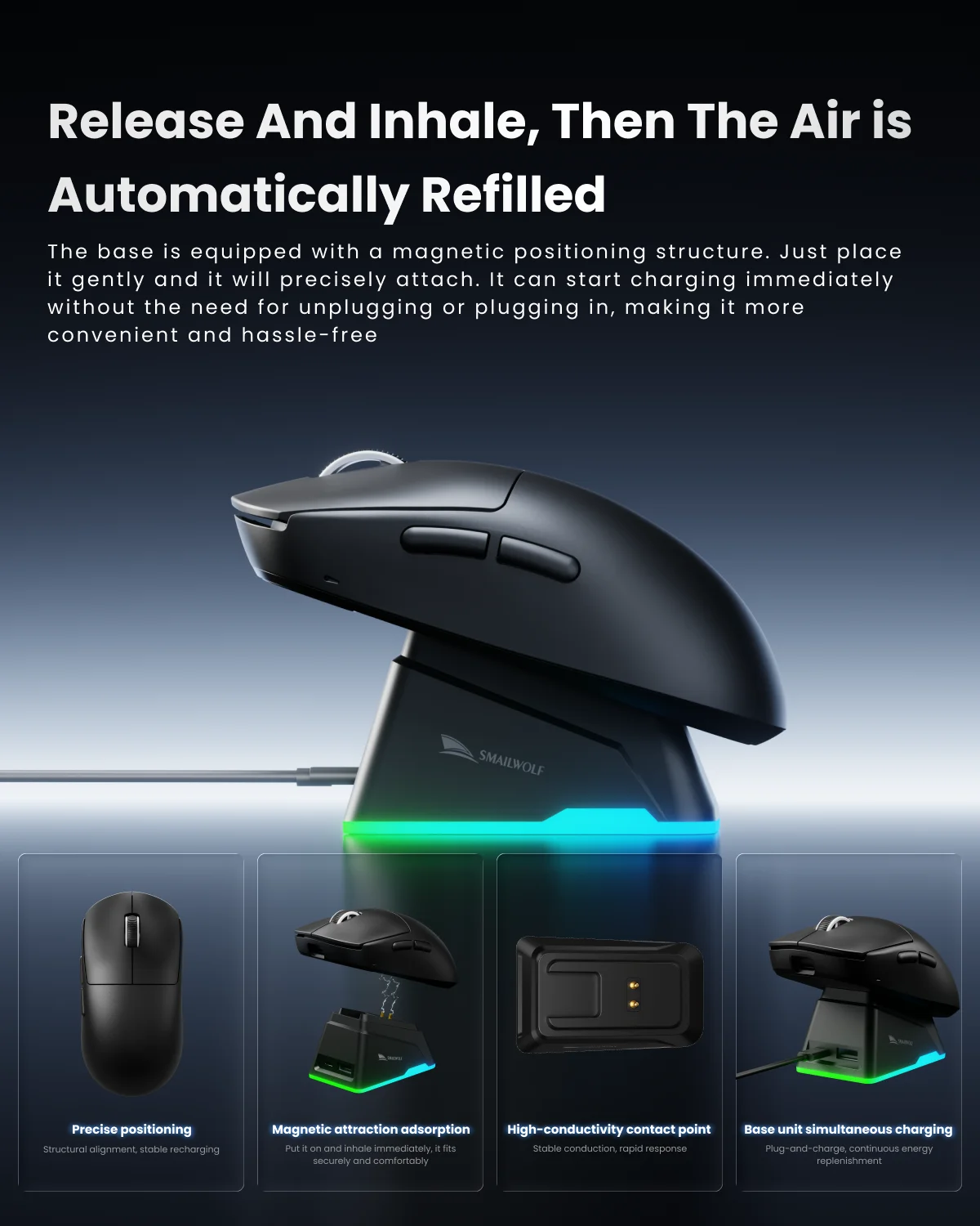 SMAILWOLF M9pro Bluetooth wireless 2.4G mouse lightweight PAW3311 e-sports gaming desktop computer universal