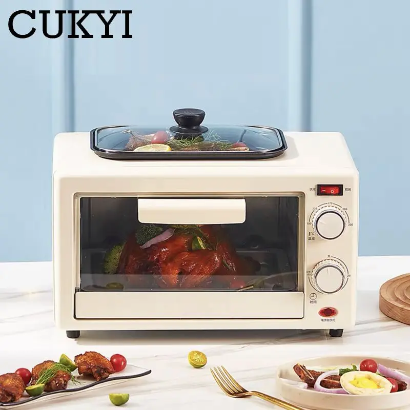 2in1 Frying and Grilling Machine 18L Multifunctional Thermostatic Bake Oven Temperature adjust Pizza Cake Toaster Barbecue Grill