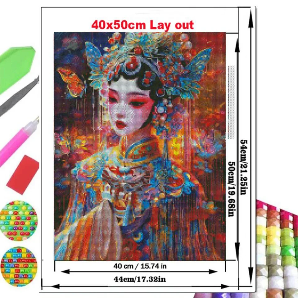 DIY Chinese Peking Opera Woman diamond painting 2024 Classical Girl Picture Full diamonds Mosaic art Cross stitch kits Home Deco